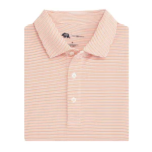 Birdie Stripe Performance Polo - White/Orange