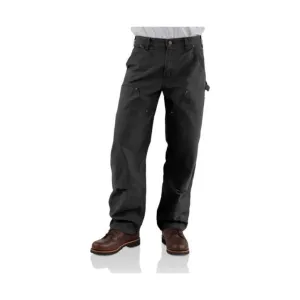 Carhartt Men's Washed Duck Double Front Work Dungaree - Black