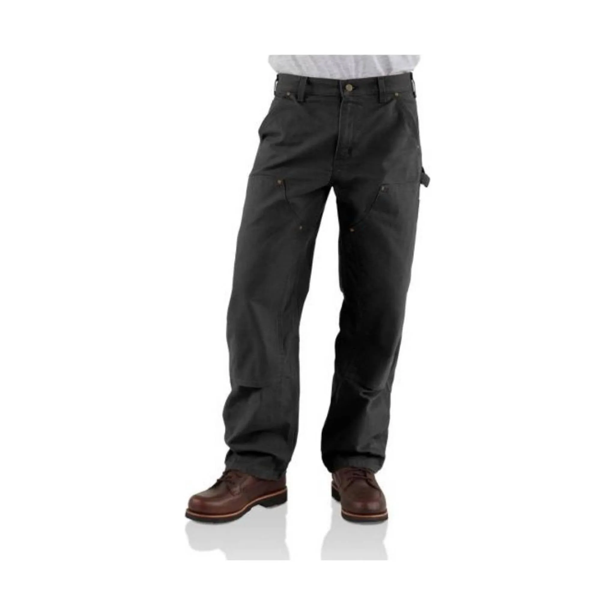 Carhartt Men's Washed Duck Double Front Work Dungaree - Black