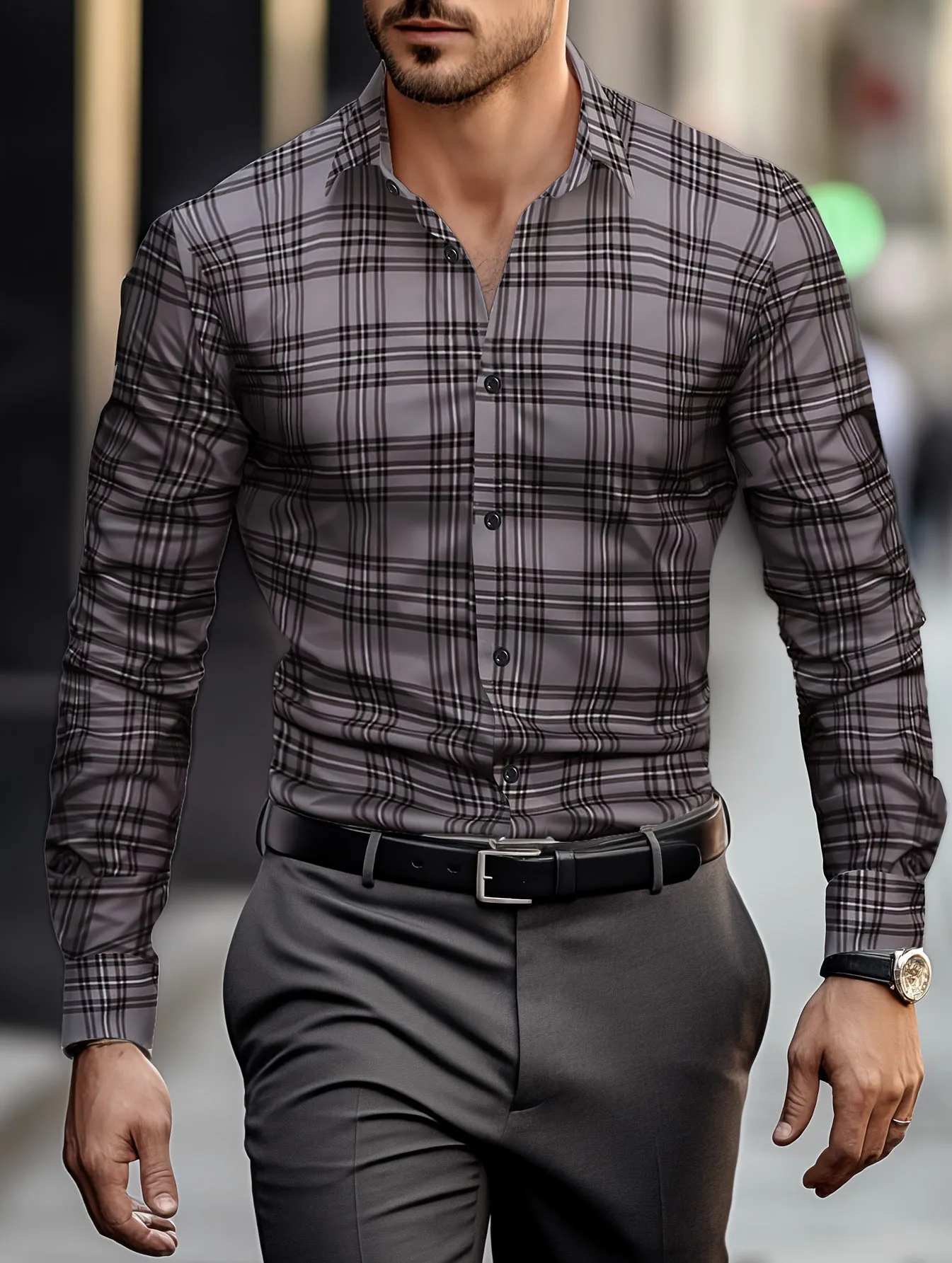 CHARVIX | Classic Checkered Formal Shirt
