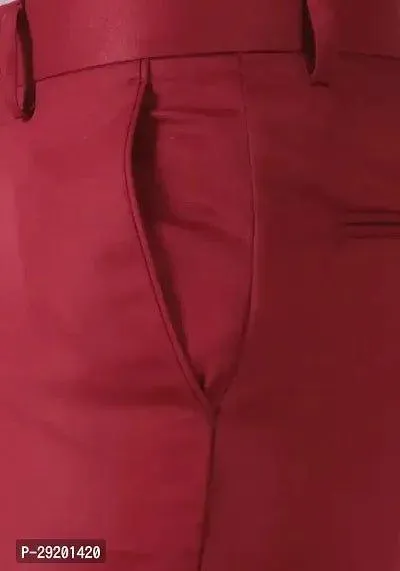 Classic Maroon Polycotton Formal Trouser for Men
