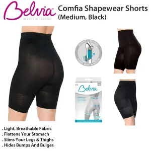 Comfia Shapewear Shorts - Seamless Comfort and Slimming Support (Medium, Black)