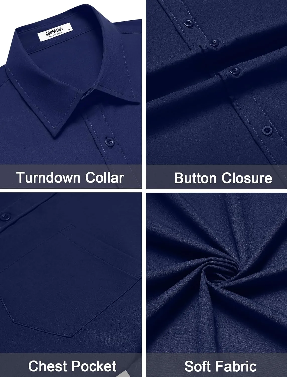 COOFANDY Mens Dress Shirts Short Sleeve Business Casual Shirts Regular Fit Casual Button Down Untucked Shirts