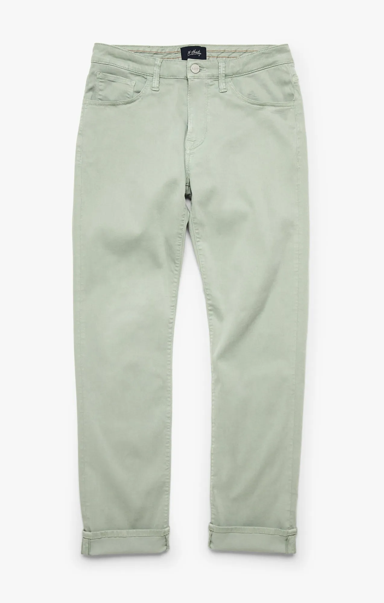 Courage Straight Leg Pants In Iceberg Green Twill