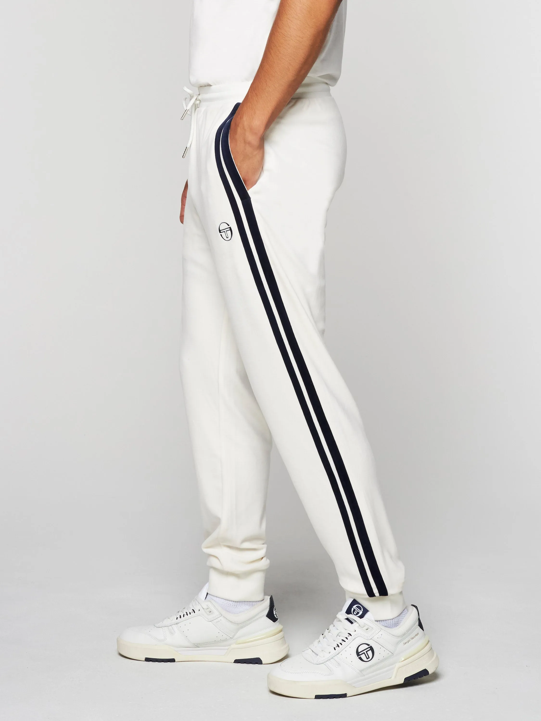 Damarindo Velour Track Pant- Gardenia