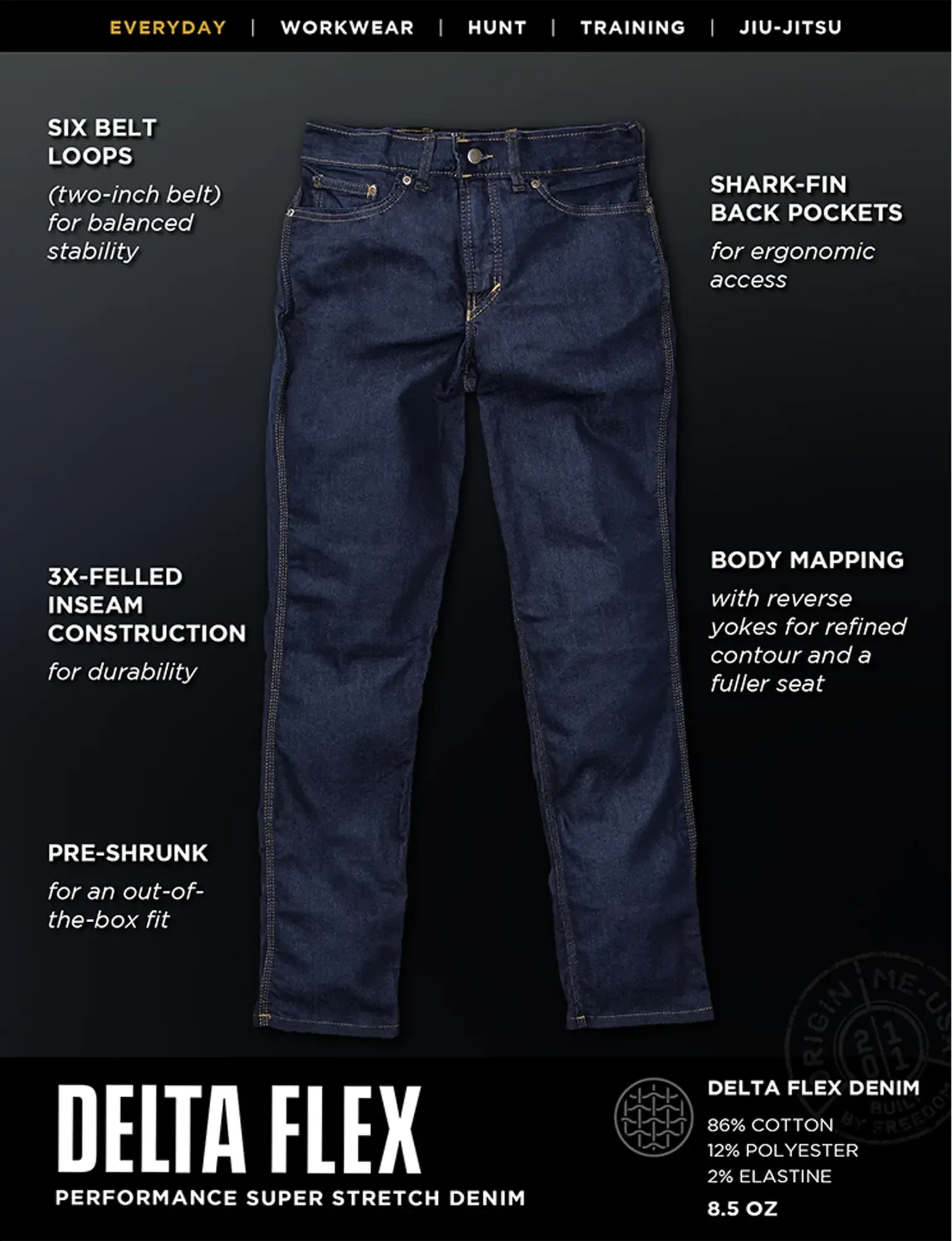 DELTA FLEX JEANS - RELAXED - BLACK