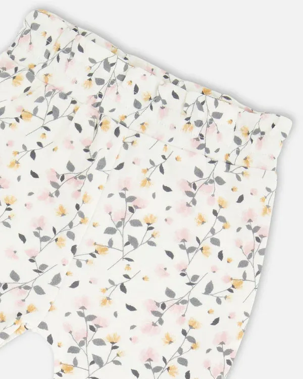Deux Par Deux Top & Pants set - printed flowers