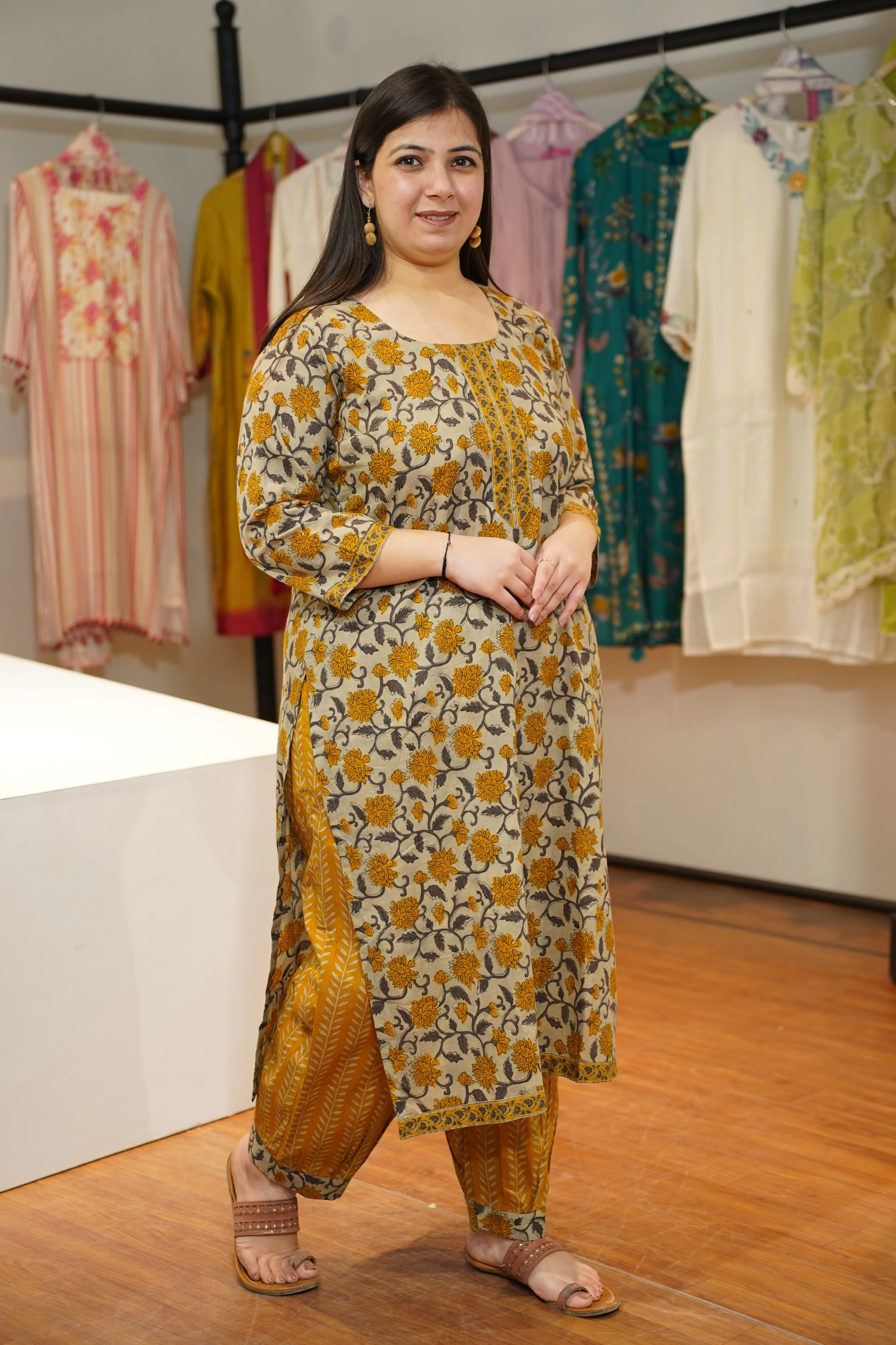 Earthy Brown Cotton Suit Set