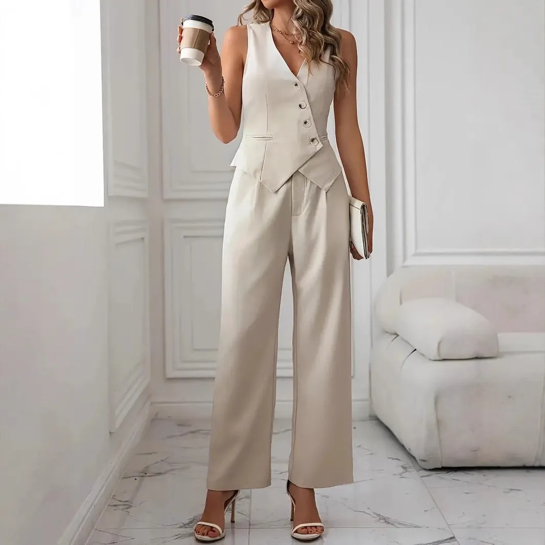 Fashion Casual Vest Pants Suit