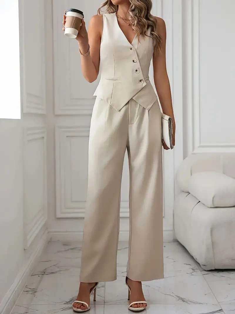 Fashion Casual Vest Pants Suit