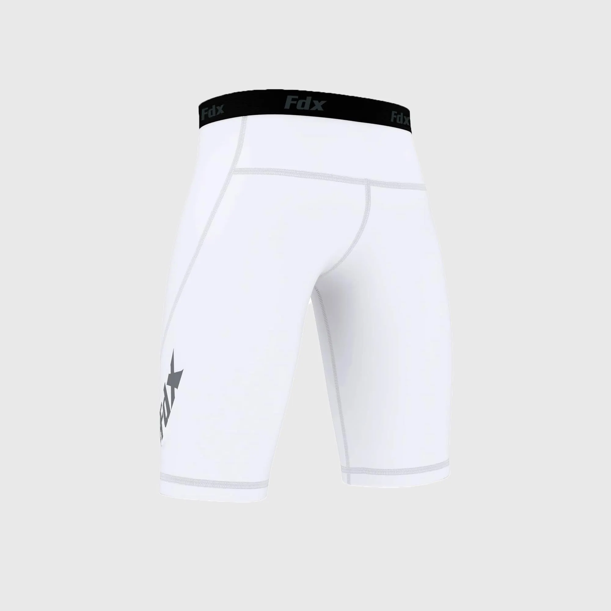 Fdx Men's White Compression Shorts Skin Tight Gym Pants