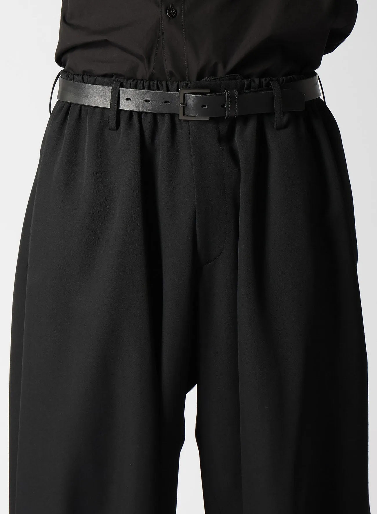 GABARDINE U-GATHER CROPPED PANTS