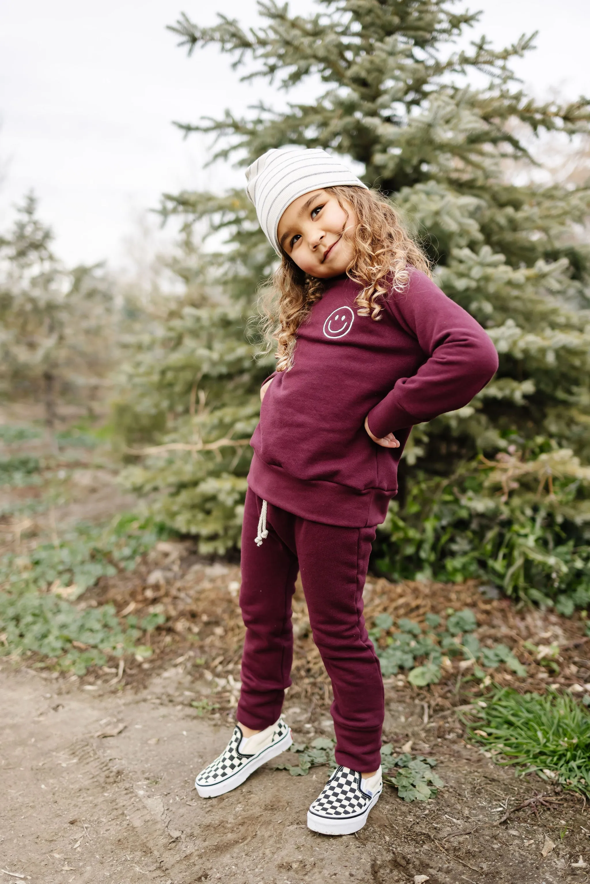 gusset pants CO - eggplant