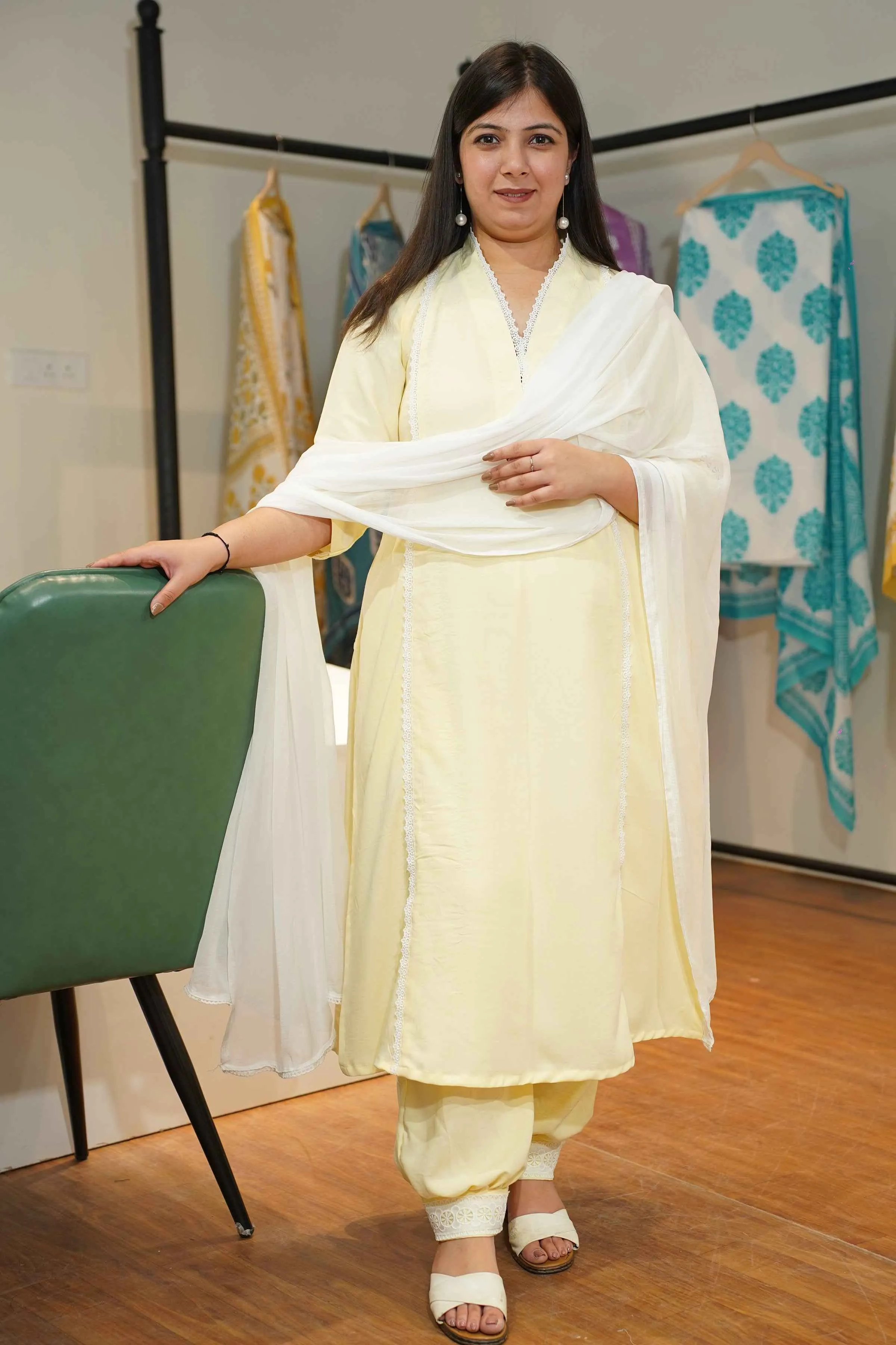 Lemon Sorbet Lacework Suit Set