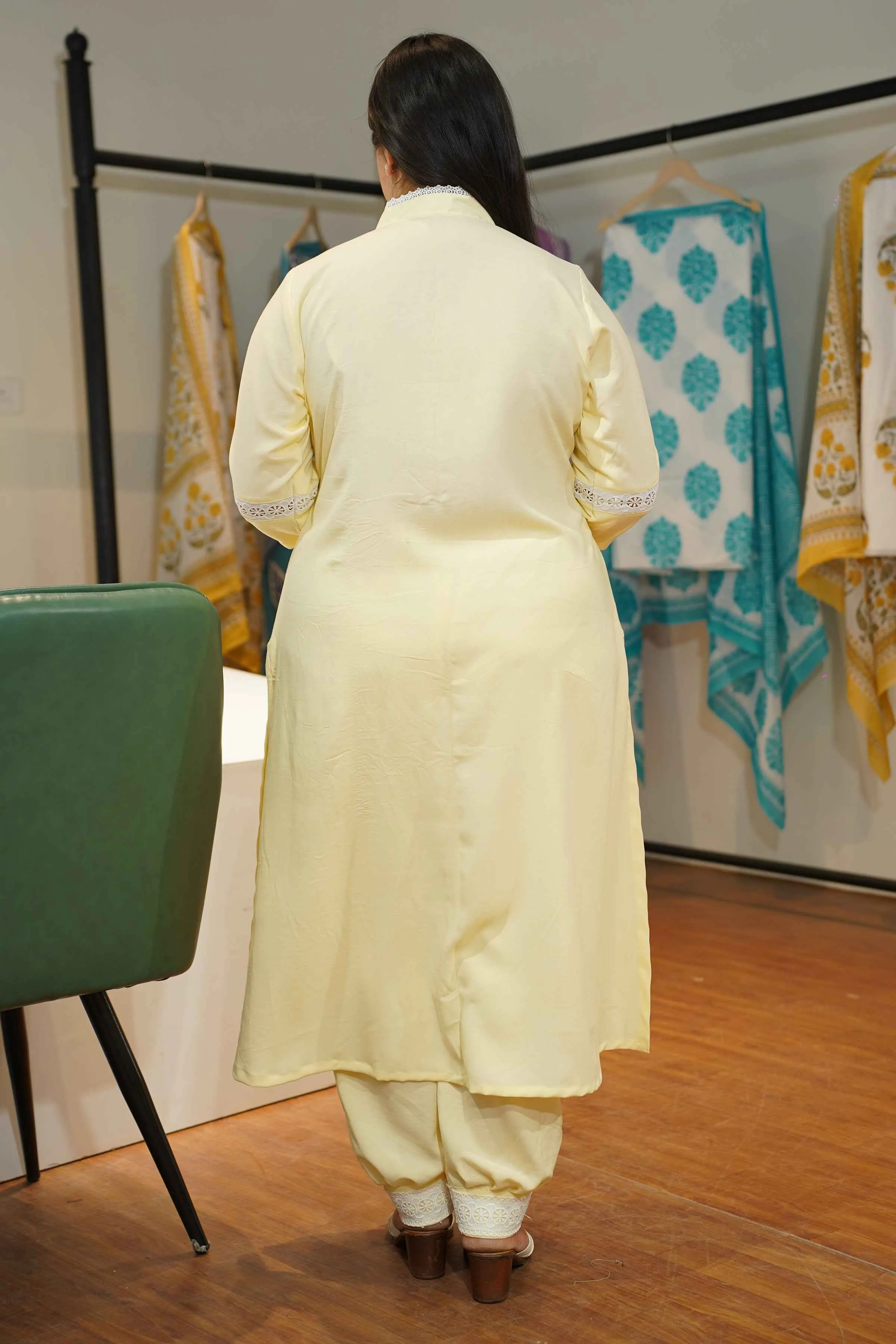 Lemon Sorbet Lacework Suit Set
