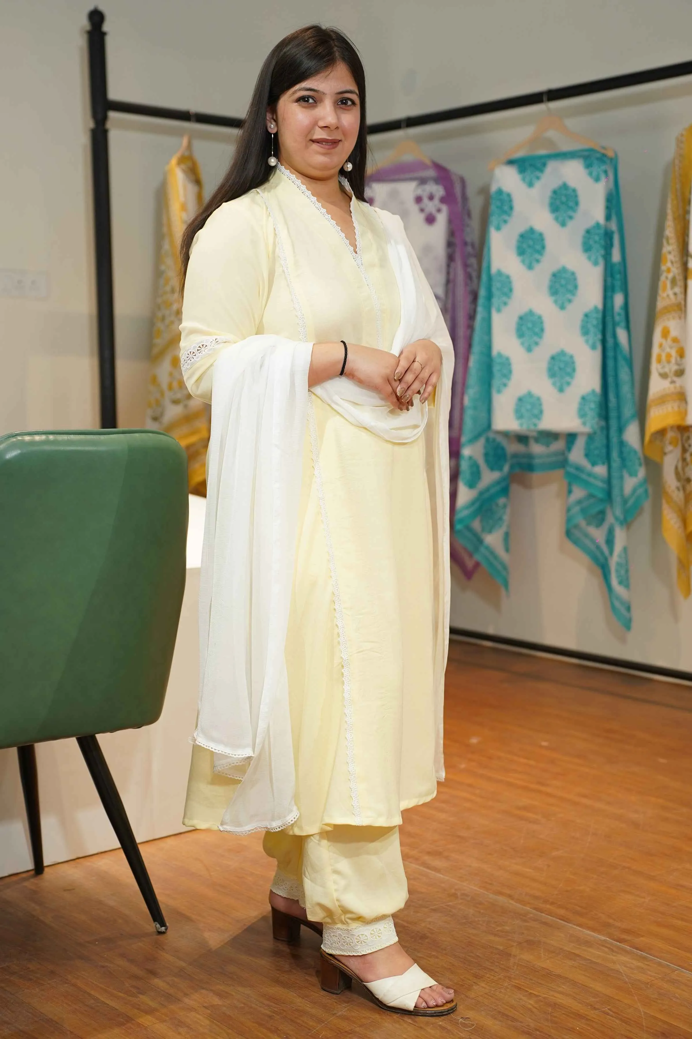 Lemon Sorbet Lacework Suit Set