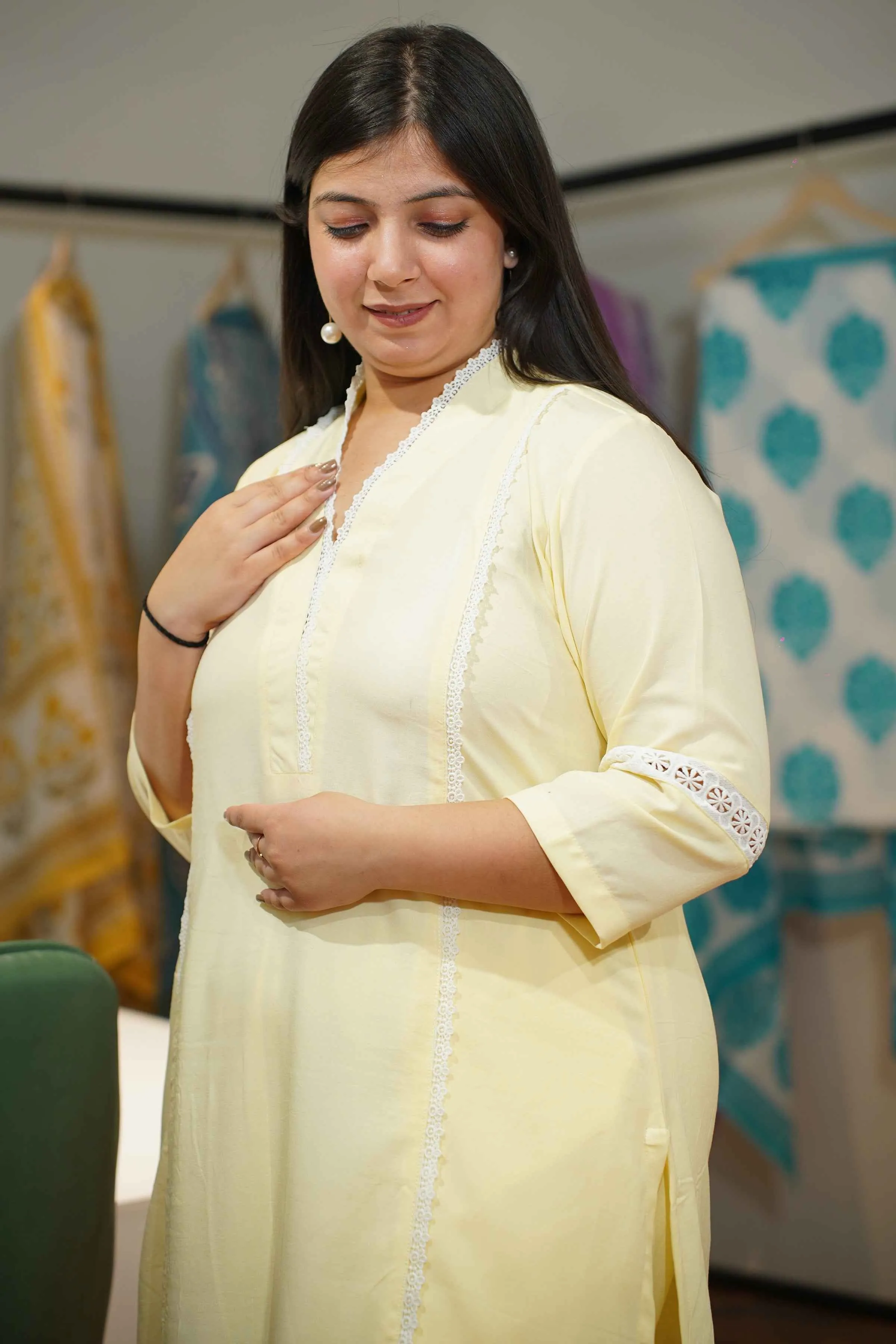 Lemon Sorbet Lacework Suit Set