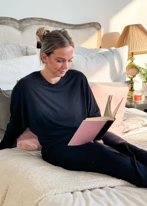 Lounge Set Dolman Top/Wide Leg Pant Black