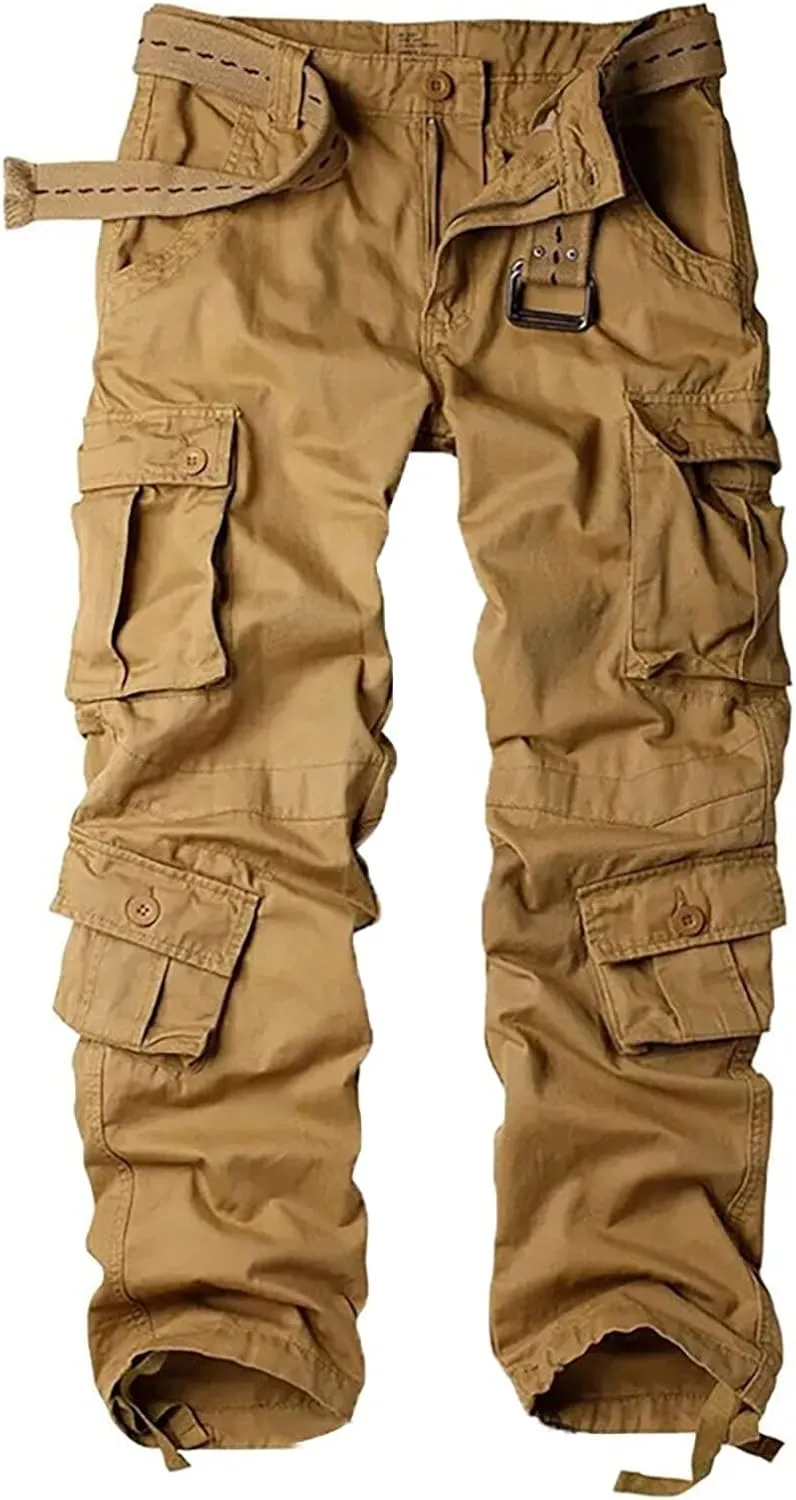 Mens Cargo Pants Relaxed Fit Casual Work Adjustable Comfortable Lightweight Breathable Pant with Pockets