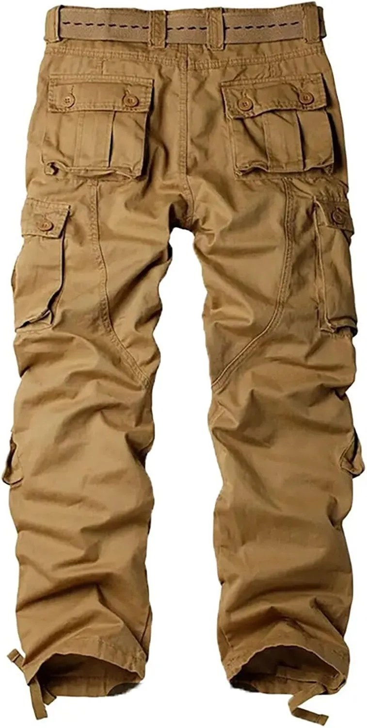 Mens Cargo Pants Relaxed Fit Casual Work Adjustable Comfortable Lightweight Breathable Pant with Pockets