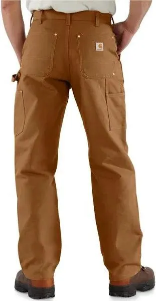 Men's Loose-Fit Firm Duck Double-Front Work Pants - Brown