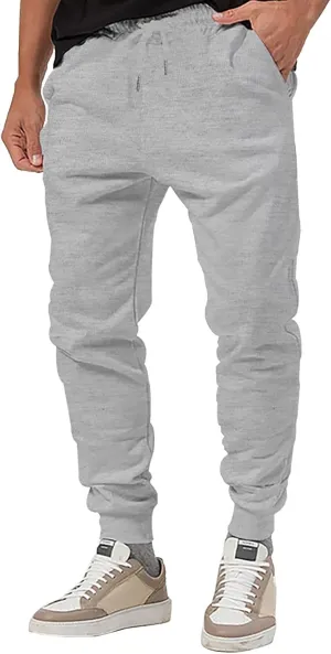 Mens Slim Fit Sweatpants Casual Elastic Waist Active Jpggers Trousers with Pockets Cinch Bottom Tapered Track Pants