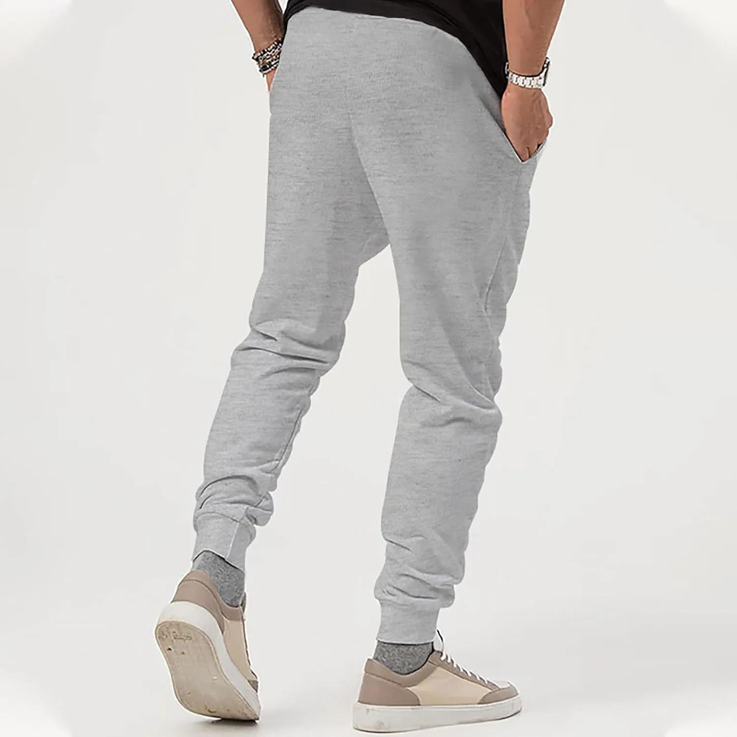 Mens Slim Fit Sweatpants Casual Elastic Waist Active Jpggers Trousers with Pockets Cinch Bottom Tapered Track Pants