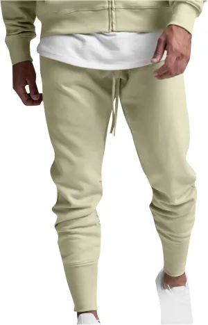 Men's Stylish Slim Fit Joggers Pants Gym Workout Training Tapered Cropped Pants Solid Drawstring Sweat Track Pants