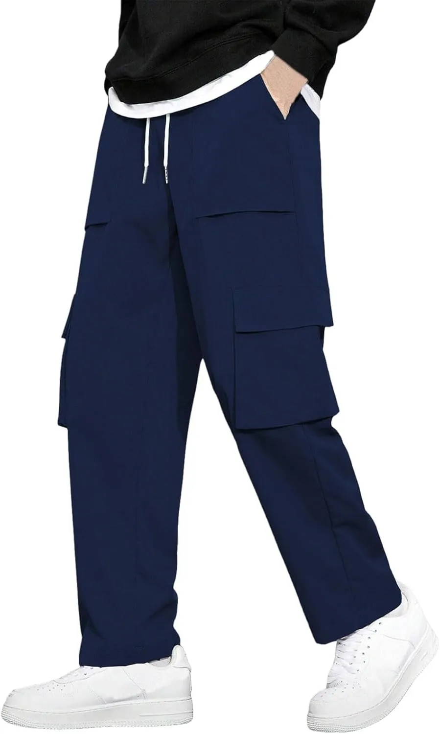 Mens Summer Cargo Pants Stretch Tactical Pants Multi Pockets Hiking Ripstop Breathable Stretch Stylish Slim Fit Trousers