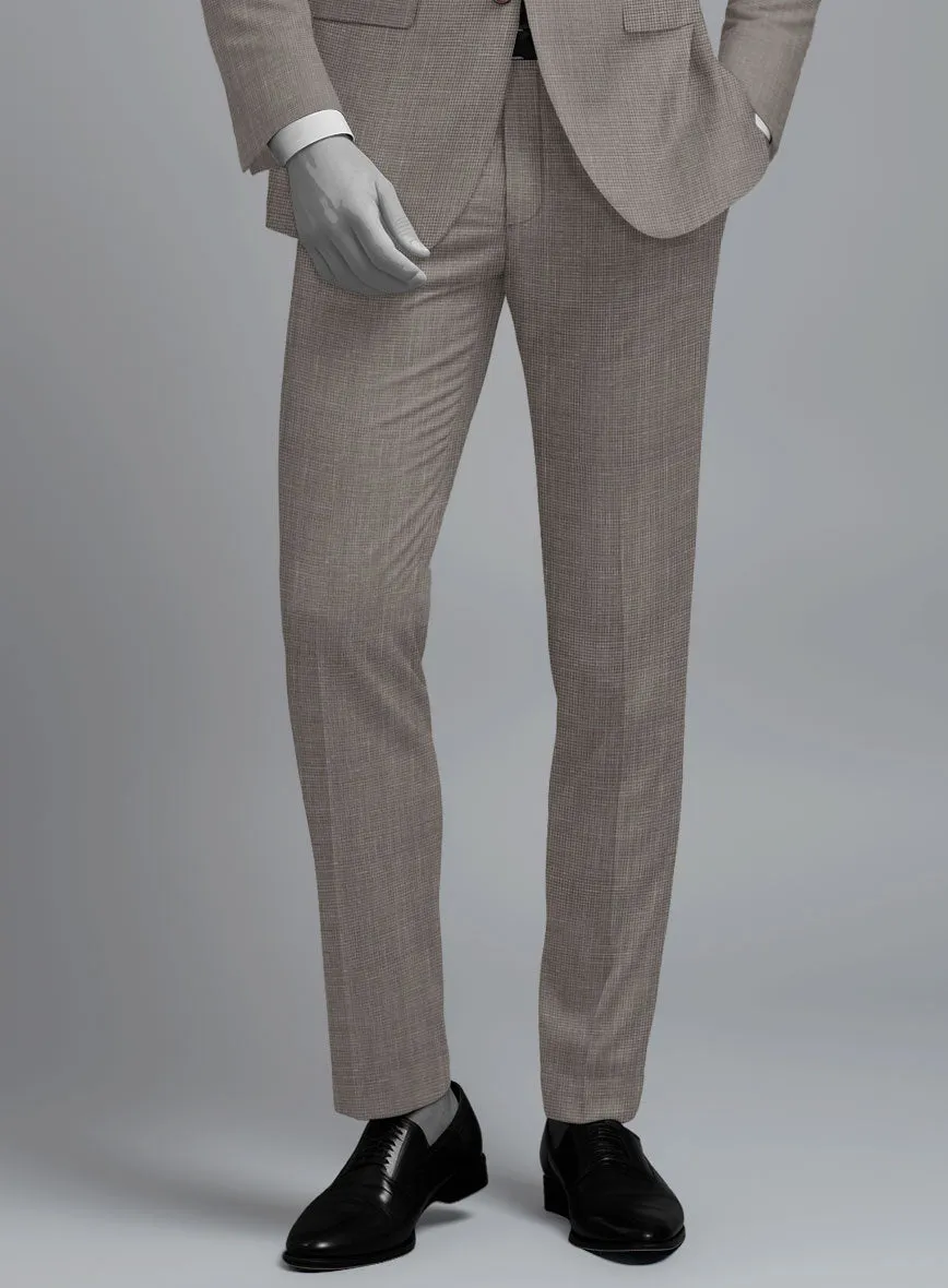 Napolean Costa Mini Houndstooth Brown Wool Pants