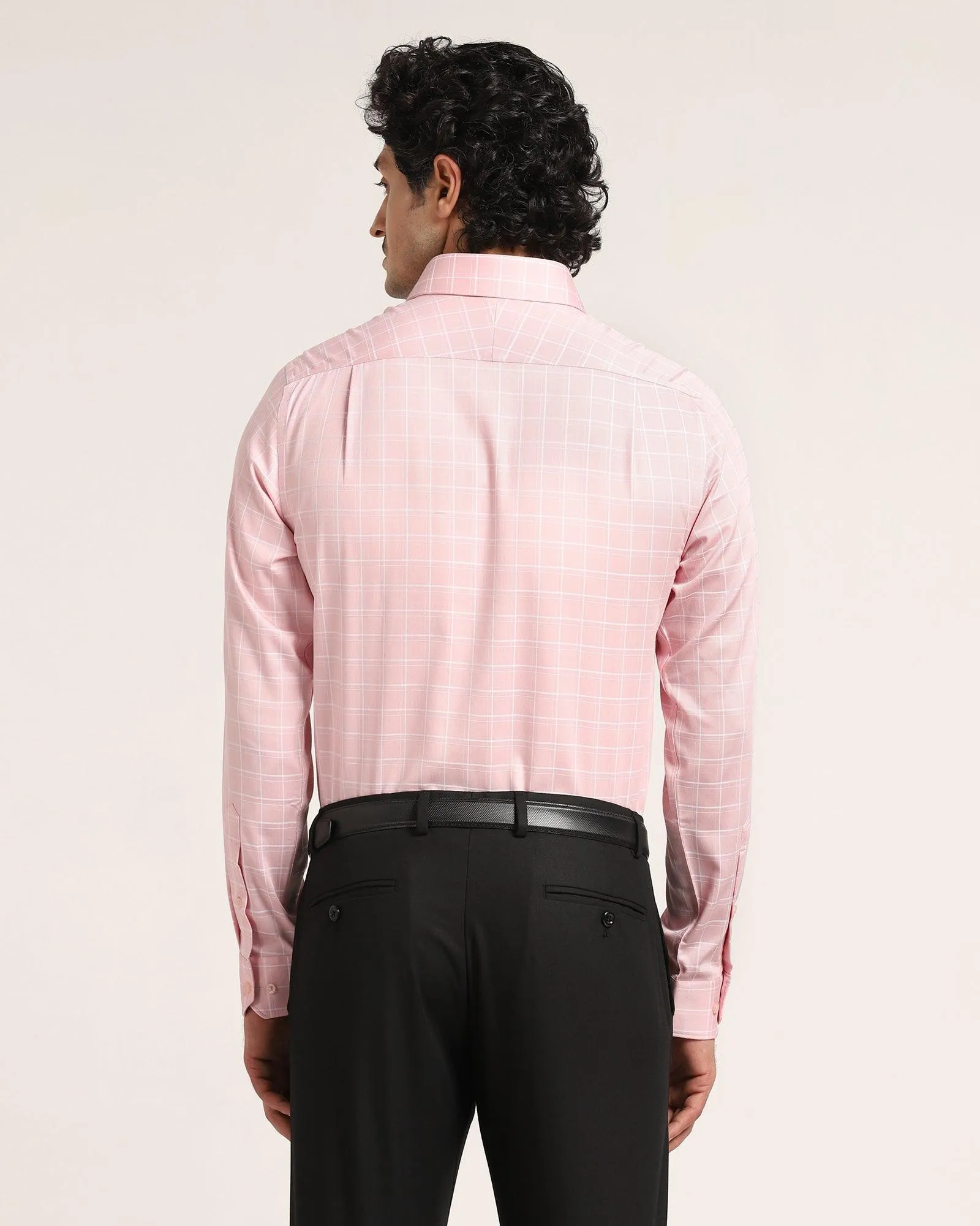 Non Iron Formal Dusty Pink Check Shirt - Yeti