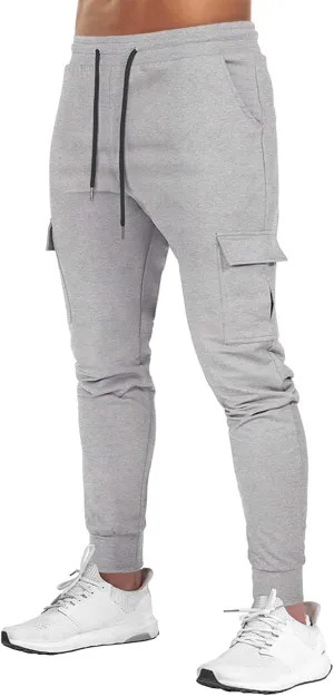 QWENTMTNTY Men's Fashion Sweatpants Slim Fit Elastic Waisted Stretchy Joggers Casual Athletic Jogging Active Pants Trousers