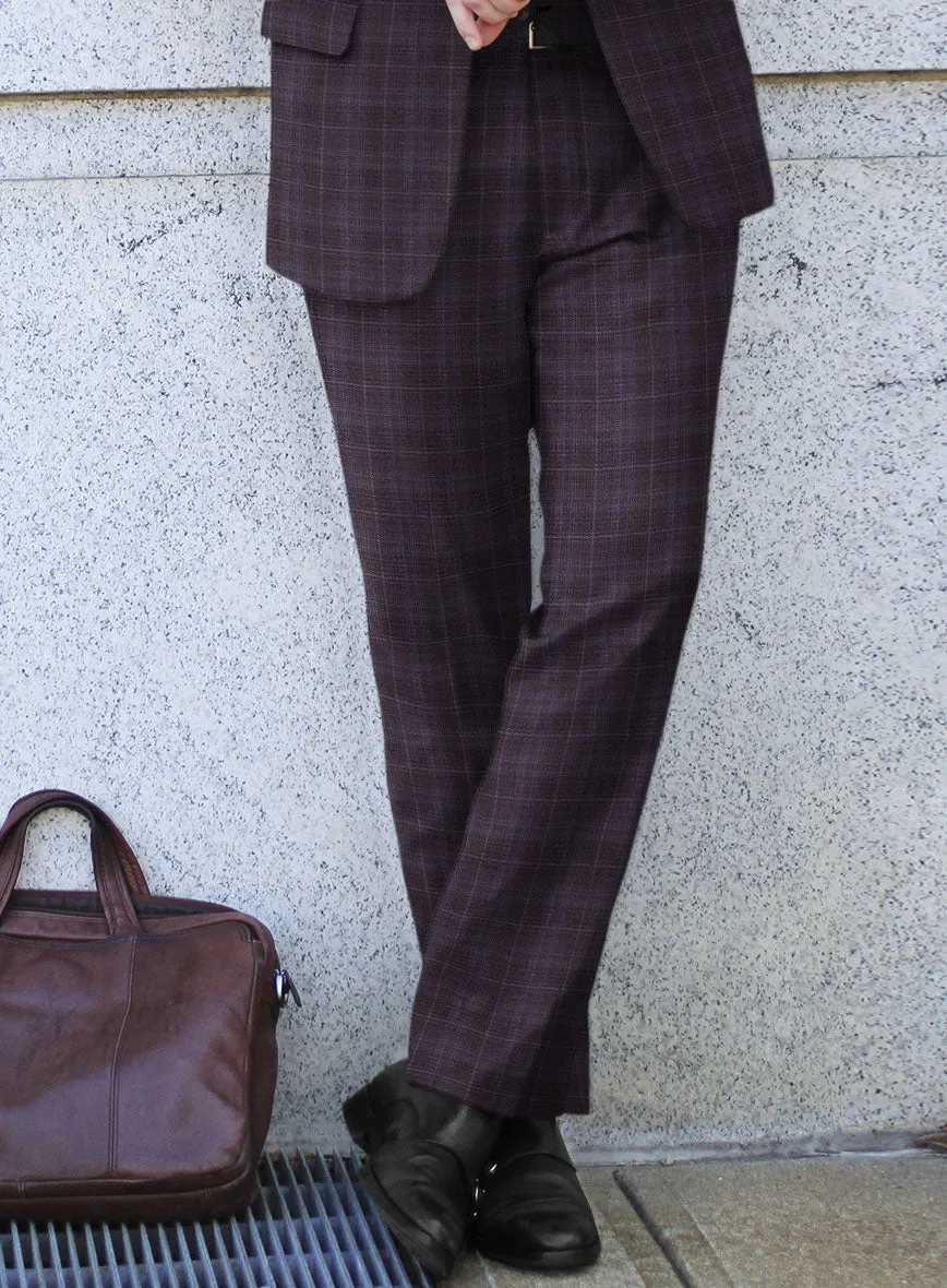 Reda Delgue Purple Checks Wool Pants