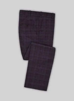 Reda Delgue Purple Checks Wool Pants