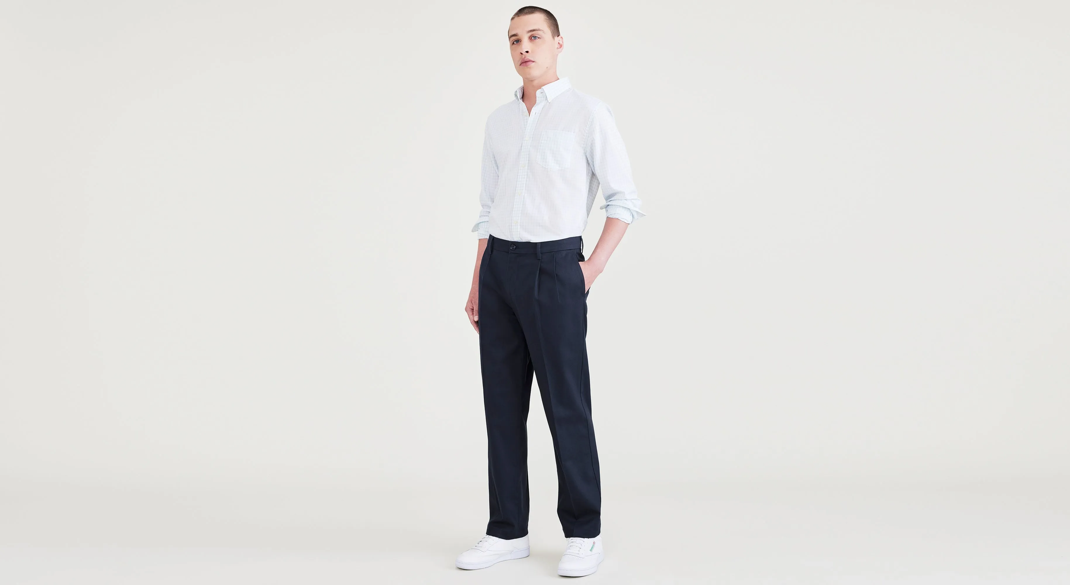 Signature Iron Free Khakis, Pleated, Classic Fit with Stain Defender (Big and Tall)