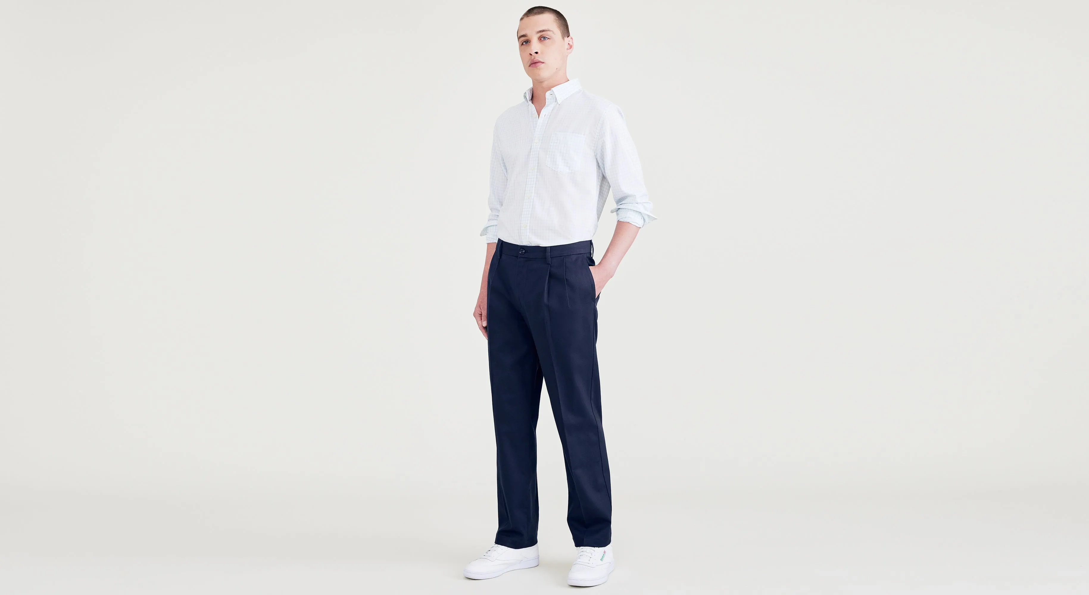 Signature Iron Free Khakis, Pleated, Classic Fit with Stain Defender