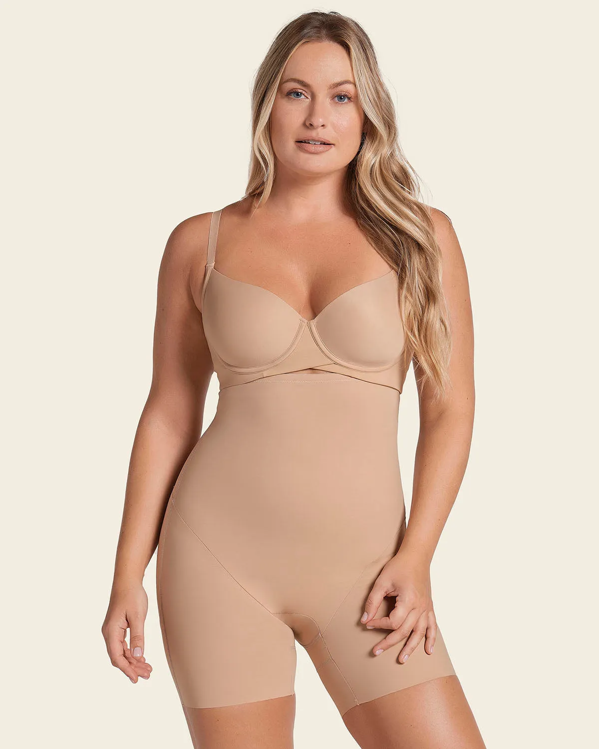 Strapless Sculpting Step-in Body Shaper with Short Bottom