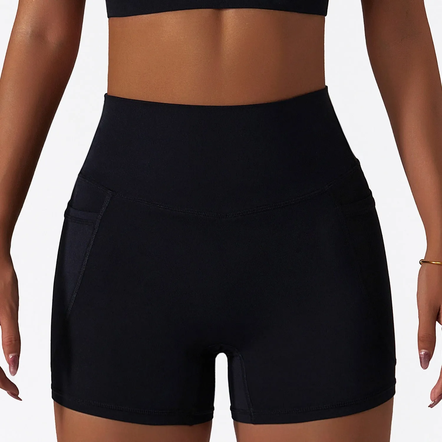 Summer ice silk nude sports shorts quick-drying tight yoga pants