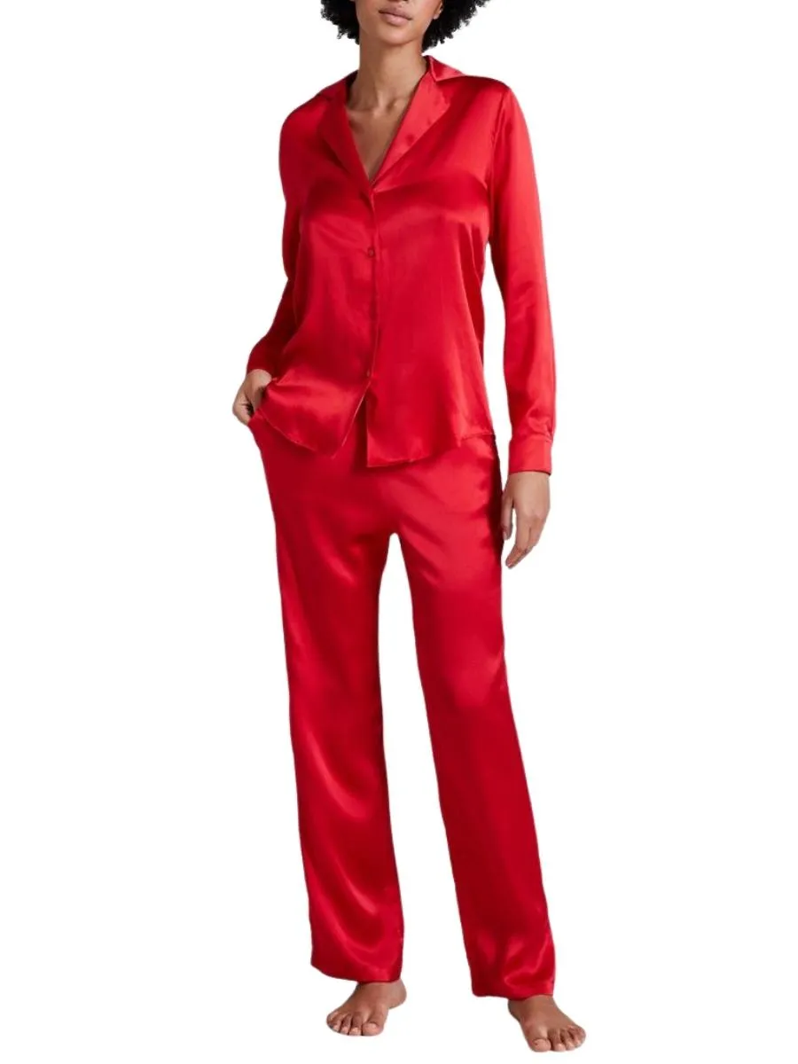 Toi Mon Amour Silk Pants - Rouge Passion