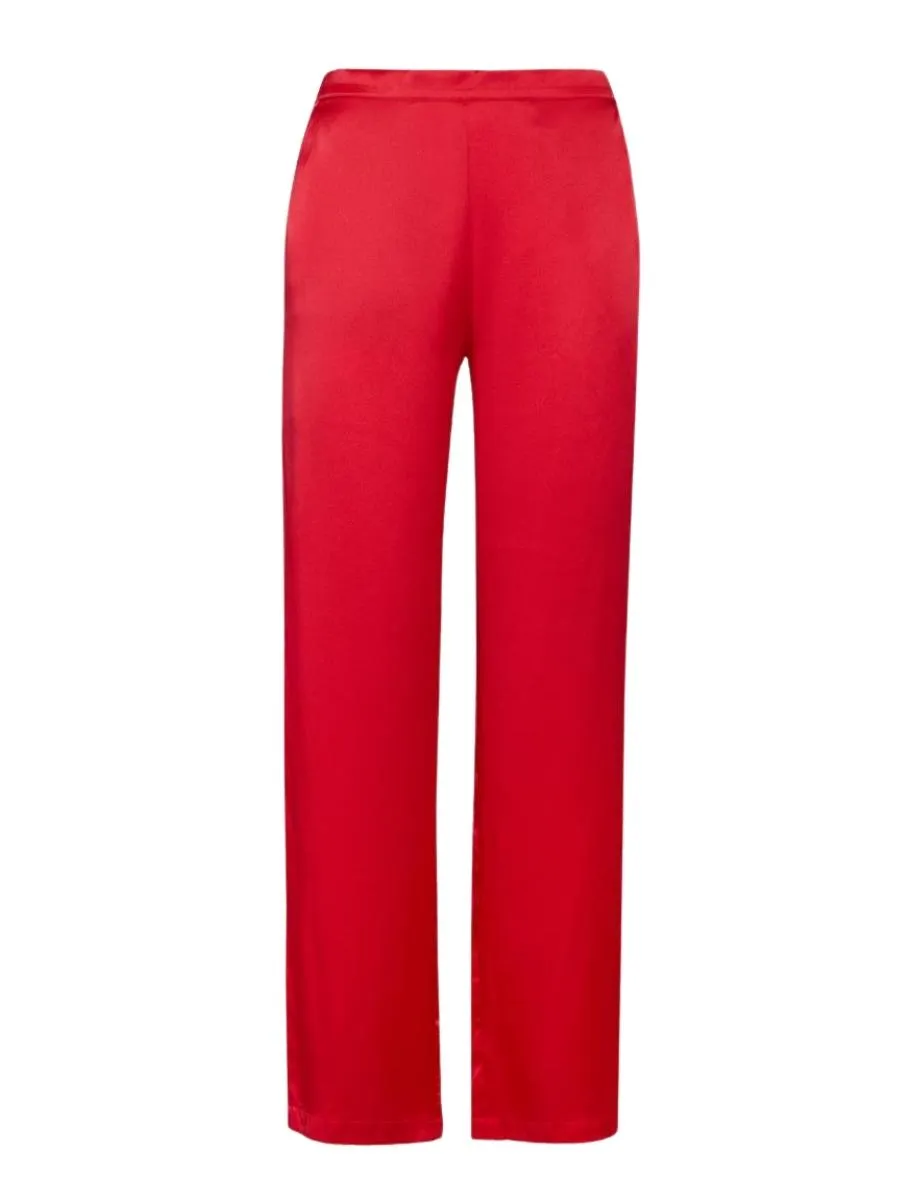 Toi Mon Amour Silk Pants - Rouge Passion