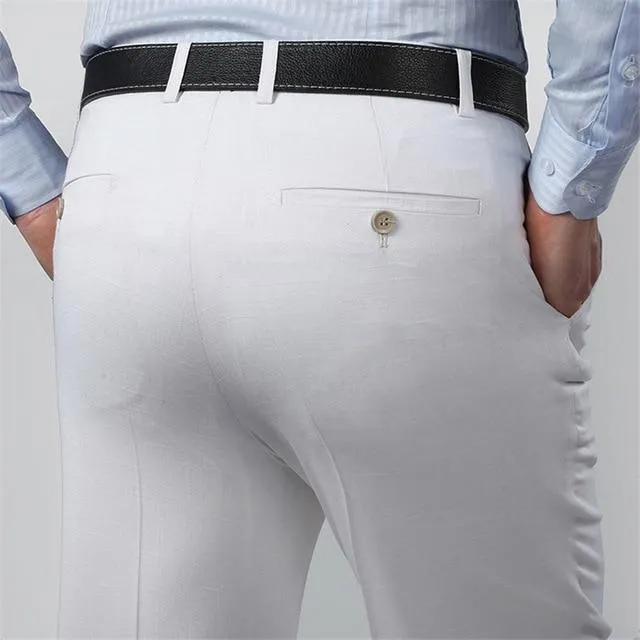 West Louis Business Thin Elegant Silk Trousers