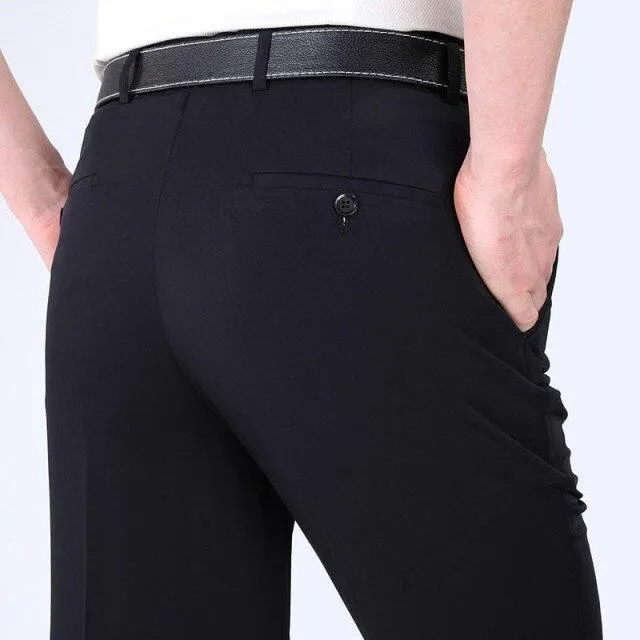 West Louis Men Silk Elegant Business Pants