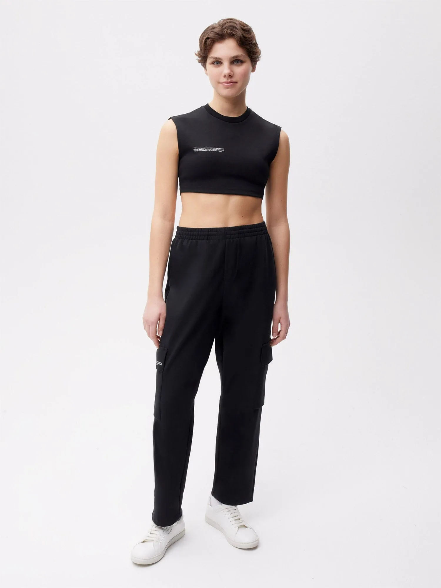 Womens Double Jersey Cargo Track Pantsblack