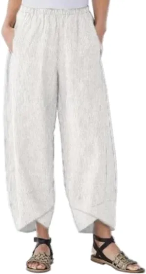 Womens Linen Summer Comfy Pant Trousers Low Waist Bootcut Plus Size Pants Work Business
