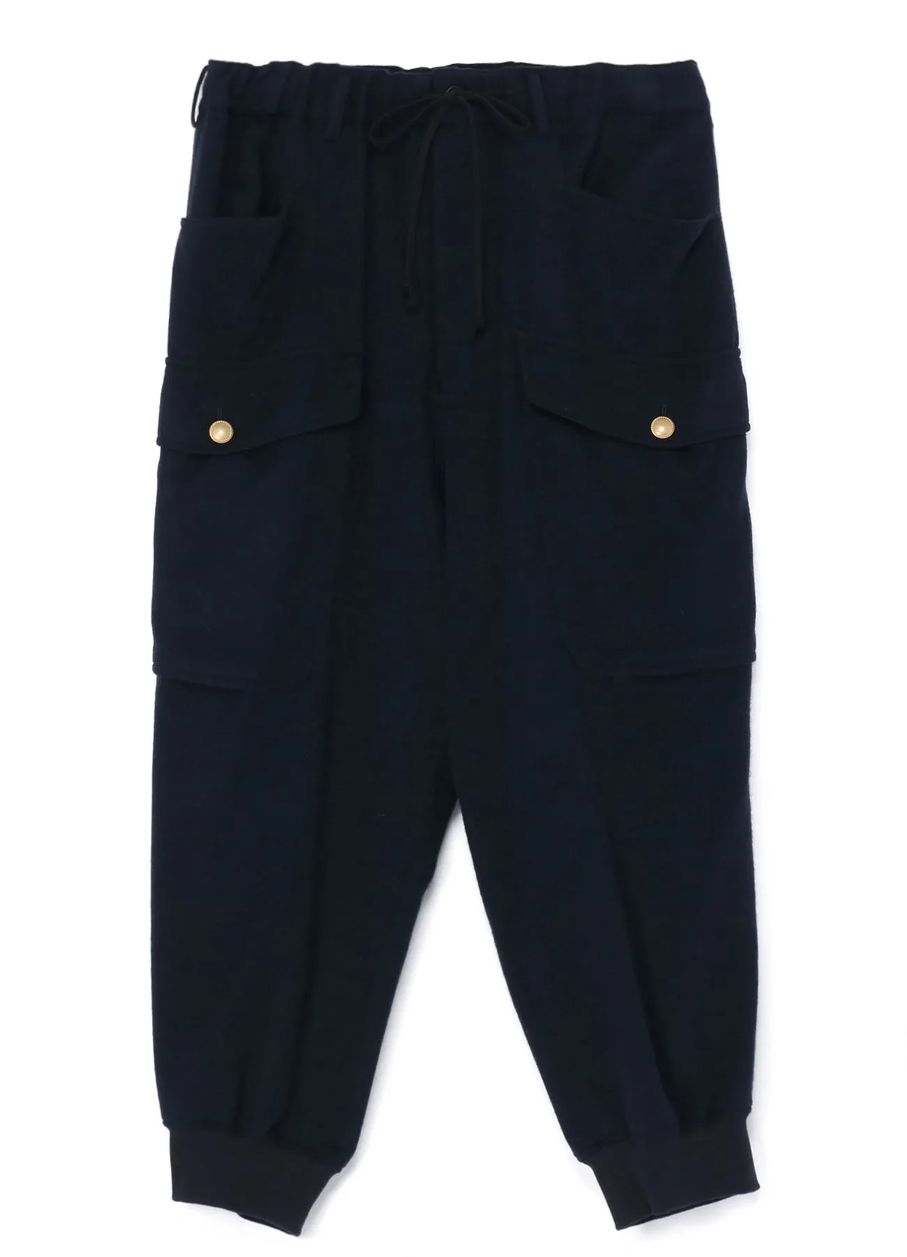 WOOL BEAVER PATCH POCKET RIBBED CARGO PANTS